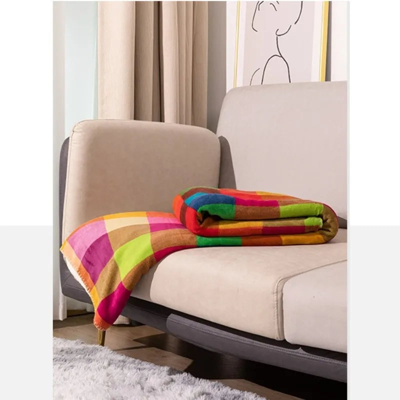 plaid multicolore pour canapé | Designix -     - https://designix.fr/