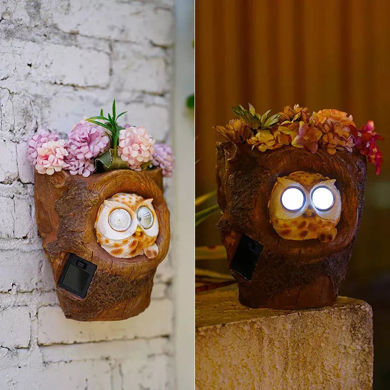 Vilead Resin Owl Figurine Solar LED Light Outdoor Home Garden Decoration Animal Lawn Ornament Waterproof Lamp Unique Yard Gift | Designix -     - https://designix.fr/