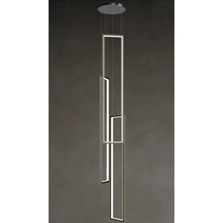 lampe plafond suspendu rectangulaire | Designix -  3 light black Remote control  - https://designix.fr/