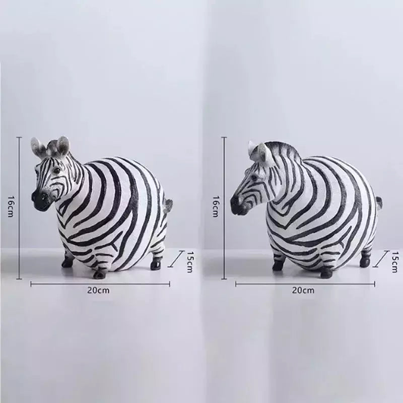 Nordic Creative Resin Cute Fat Zebra Figurine Animal Figurine Sculpture Study Ornaments Desktop Crafts Art Decoration Statue | Designix -     - https://designix.fr/