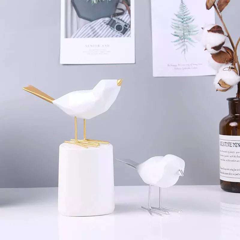 Modern Cute Resin Bird Figurine European Ornaments Geometric Origami Animal Statue Home Office Bird Sculpture Abstract Decorati | Designix -     - https://designix.fr/