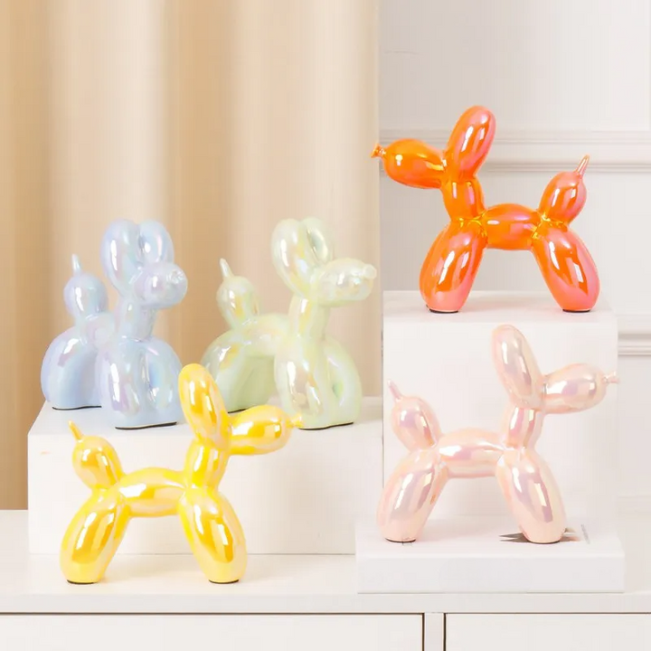 Figurines en Céramique Plaquée Ballon Chien Orange | Designix -     - https://designix.fr