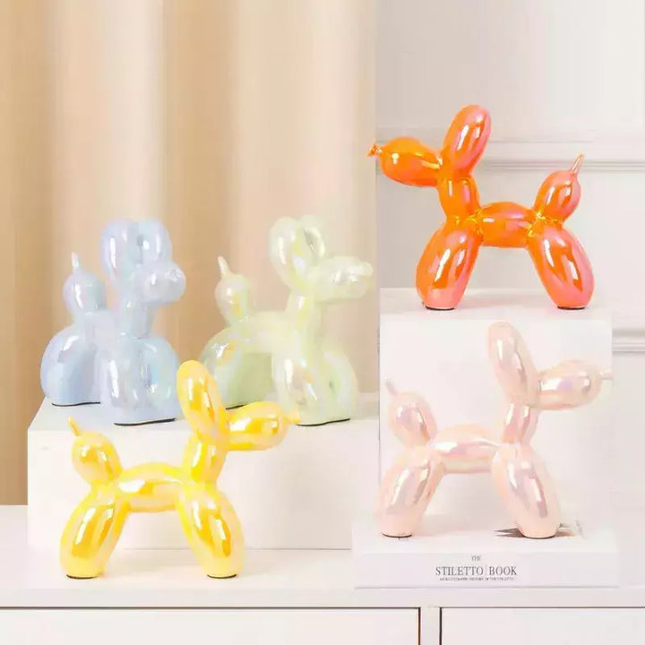 Vilead Ceramic Plating Balloon Dog Orange Figurines Animal Statue Handmade Sculpture Gold Sliver Modern Living Room Desk Decor | Designix -     - https://designix.fr/