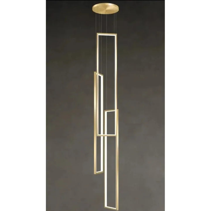 lampe plafond suspendu rectangulaire | Designix -  3 light gold Remote control  - https://designix.fr/