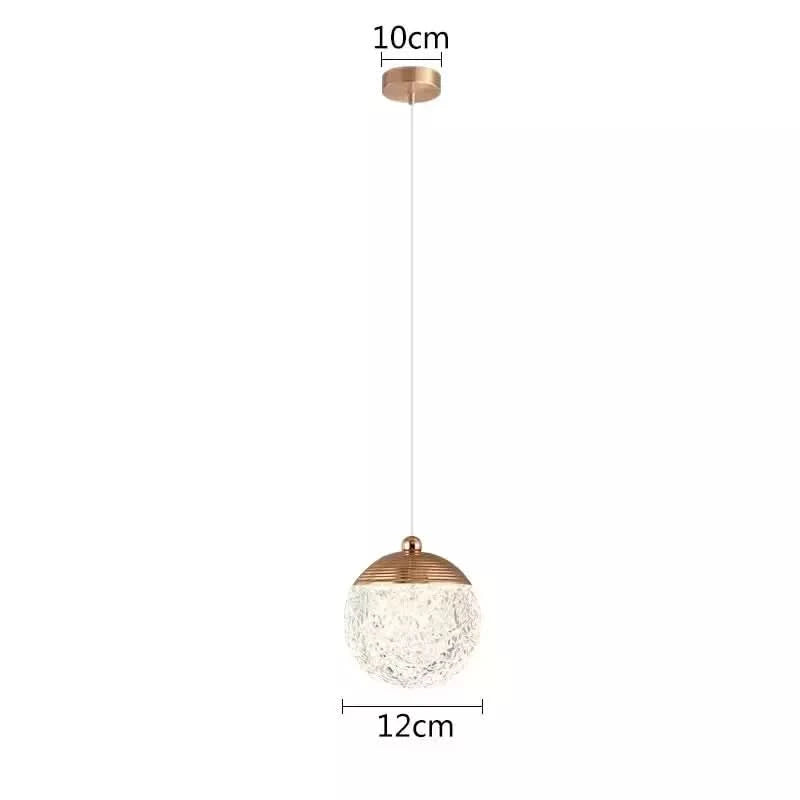 Round Ball Acrylic LED Pendant Light Nordic Indoor Lighting Living Room Decor Dining Tables Bedside Bedroom Hanging Lamp | Designix -     - https://designix.fr/