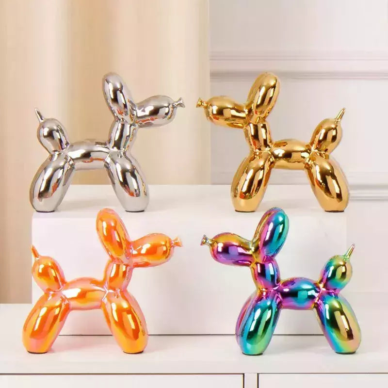 Vilead Ceramic Plating Balloon Dog Orange Figurines Animal Statue Handmade Sculpture Gold Sliver Modern Living Room Desk Decor | Designix -     - https://designix.fr/