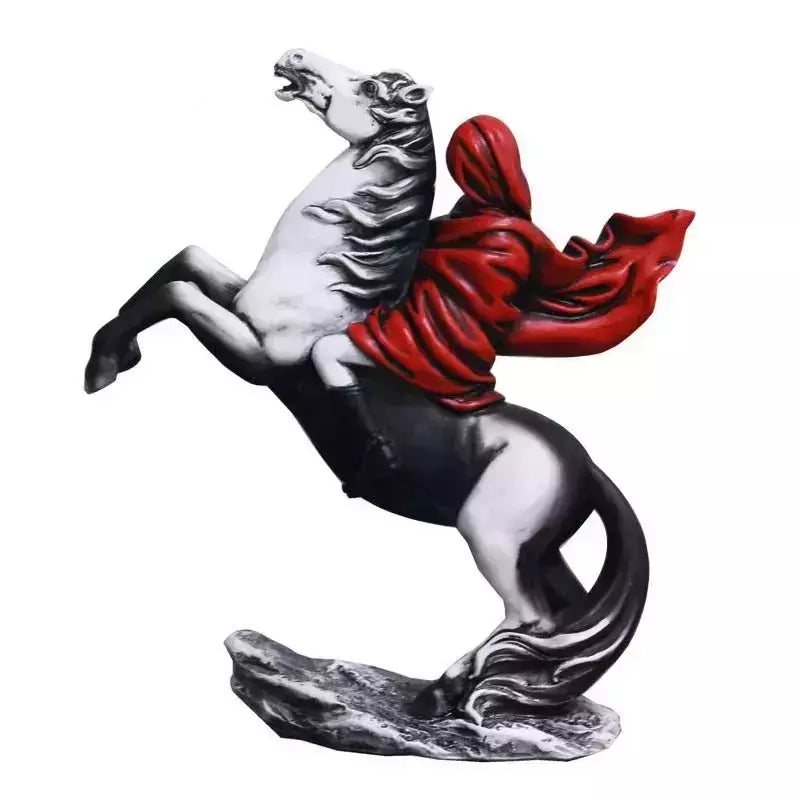 Vilead Banksy Red Knight Statue Horse Figurines Street Graffiti Art Modern Pop Living Room Bookshelf Cabinet Office Decoration | Designix -     - https://designix.fr/