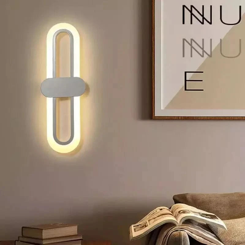 Oval Acrylic Corridor Lamp LED Wall Lamp Home Background Decoration Bedroom Aisle Bedside Living Room Black Gold Wall Light | Designix -     - https://designix.fr/