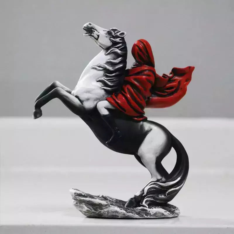 Vilead Banksy Red Knight Statue Horse Figurines Street Graffiti Art Modern Pop Living Room Bookshelf Cabinet Office Decoration | Designix -     - https://designix.fr/