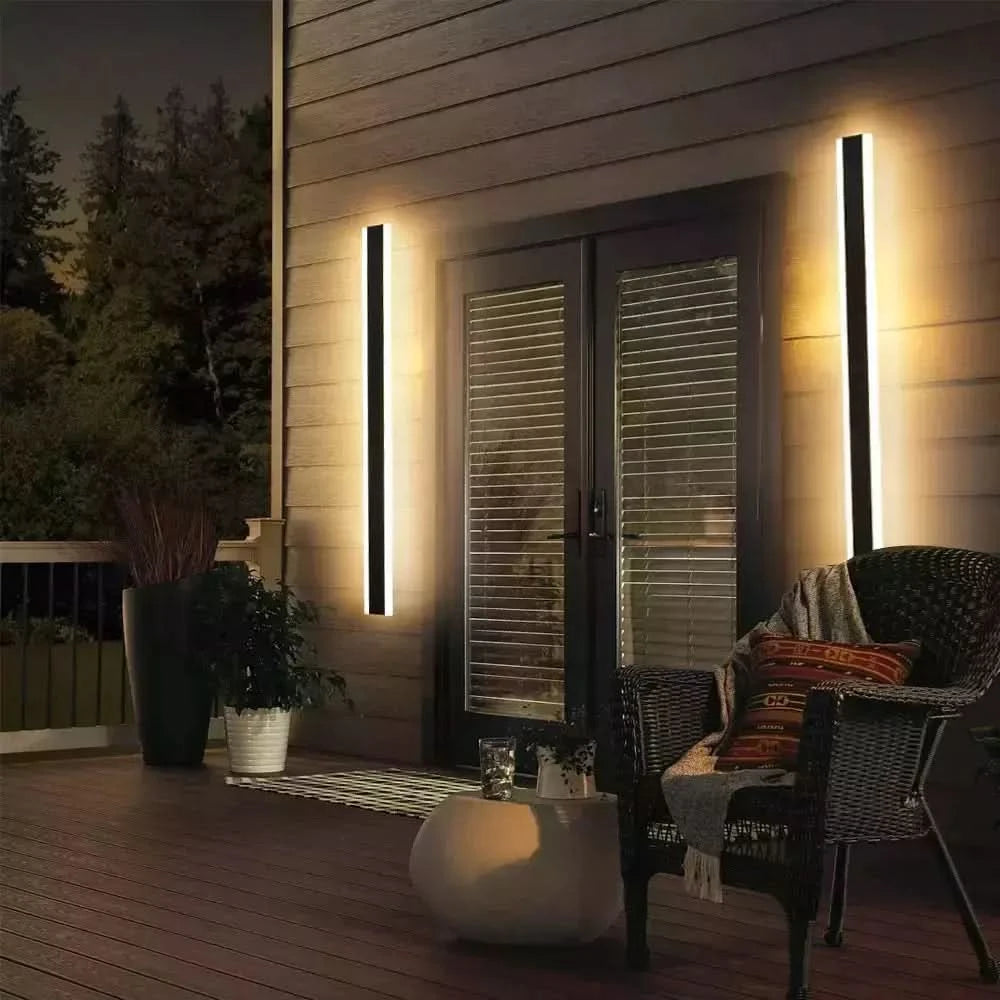 Modern LED Long Wall Lamp Waterproof Outdoor IP65 Aluminum Wall Light Garden Villa Porch Sconce Light 110V 220V Sconce Luminaire | Designix -     - https://designix.fr