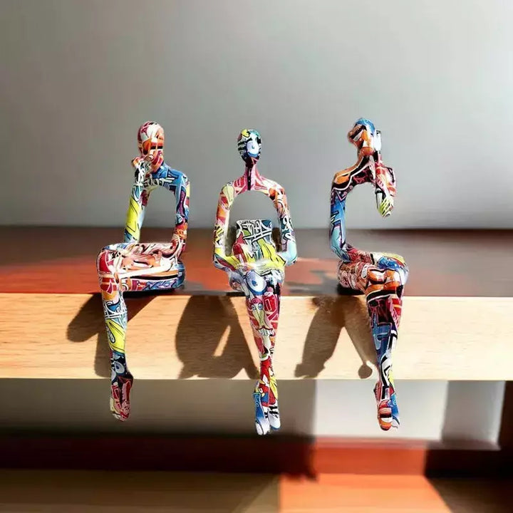 Vilead Graffiti Abstract Figurine Modern Pop Art Sculpture Interior Home Decoration Living Room Bookshelf Desk Decor Accessories | Designix -     - https://designix.fr/