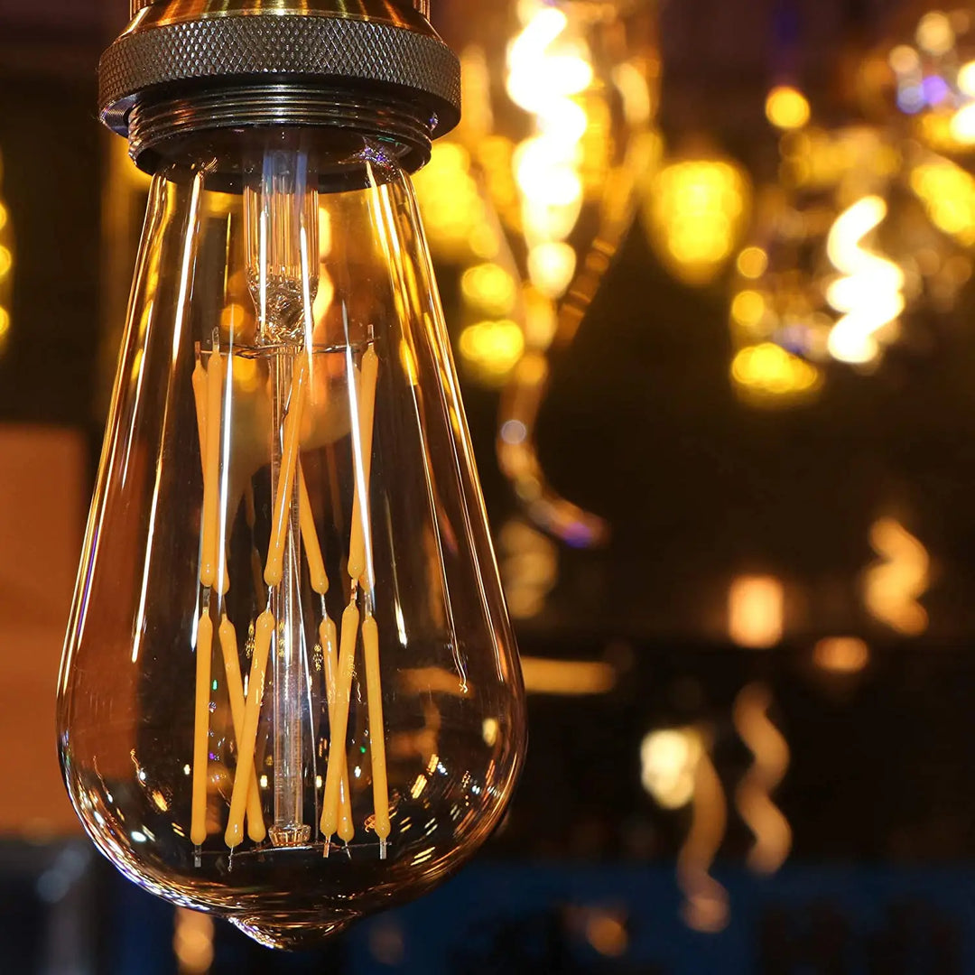 4pcs ST64 Retro LED Bulb E27 220V 16W Amber Glass Edison LED Filament Bulb Lamp Replace 120W Incandescent Home Decorative Light | Designix -     - https://designix.fr/