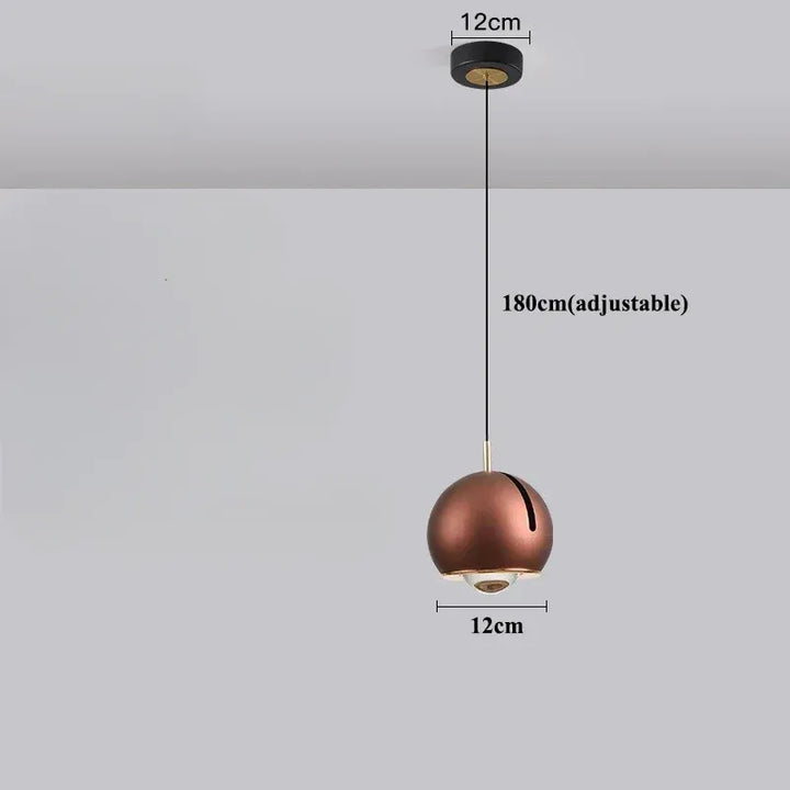 Luminaire Suspension Boule Réglable | Éclat Moderne | Designix - Suspension luminaire Marron | Socle Rond Tactile  - https://designix.fr/