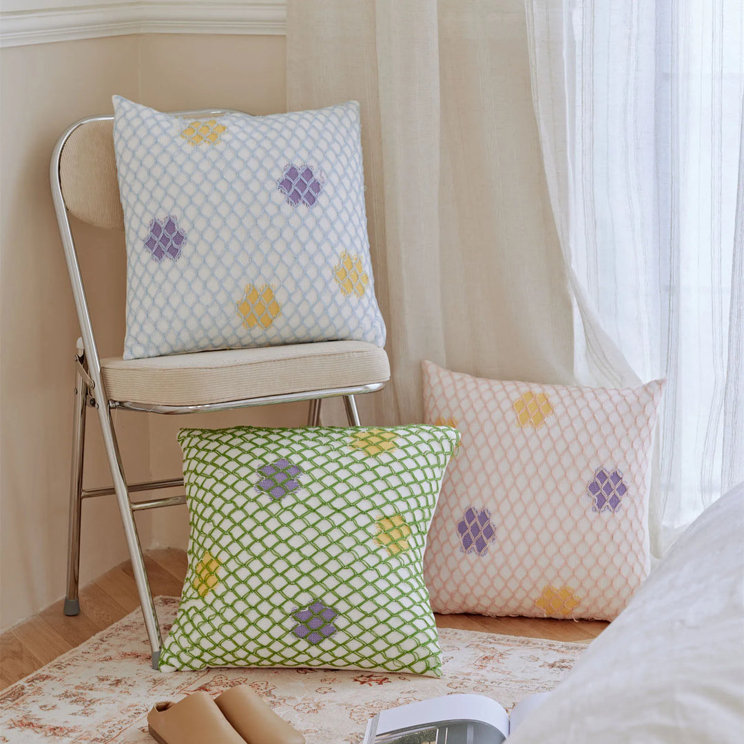 REGINA Macrame Mermaid Design Pillow Case Elegant Colorful Flower Zipper Room Decor Cushion Cover Bed Soft Cotton Pillow Cover | Designix - Coussin    - https://designix.fr/