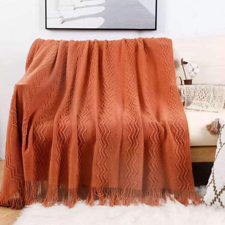 plaid de voyage | Designix -  3 wave orange 127x172cm  - https://designix.fr/