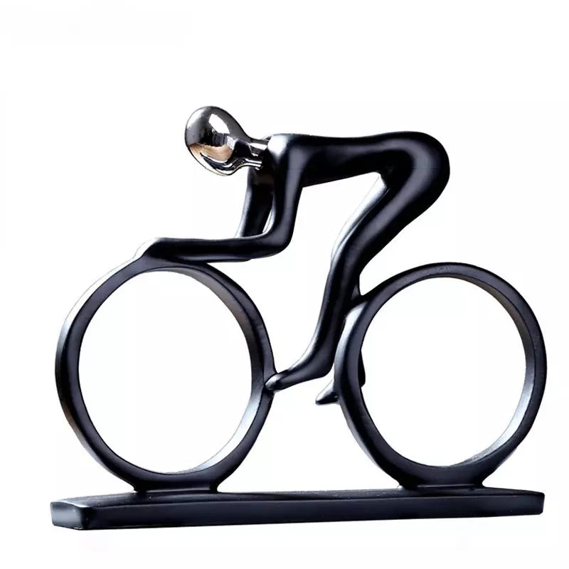 Modern Abstract Resin Bicycler Cyclist Statue Bicycle Rider Statue Bike Racer Rider Figurine Office Living Room Decor | Designix -     - https://designix.fr/