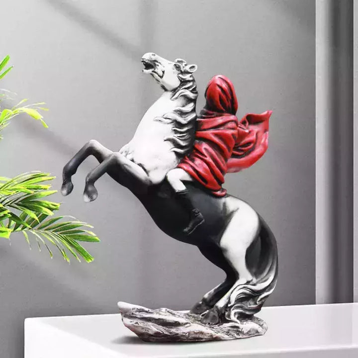 Vilead Banksy Red Knight Statue Horse Figurines Street Graffiti Art Modern Pop Living Room Bookshelf Cabinet Office Decoration | Designix -     - https://designix.fr/