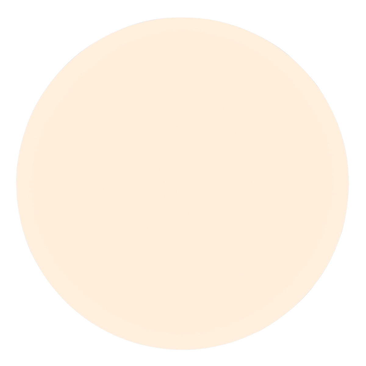 Vue de face montrant le diffuseur circulaire blanc chaud du plafonnier.