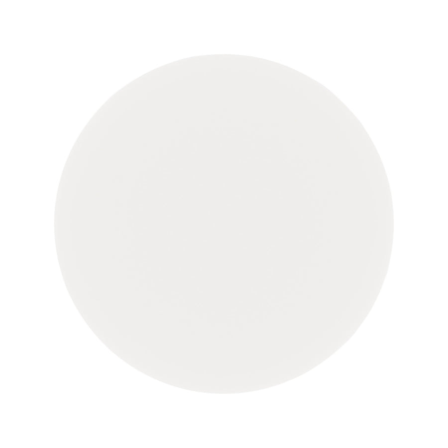 Vue de face du disque lumineux blanc uniforme, diffuseur opalin sans fixation visible
