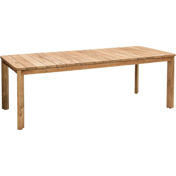 Alice'S Home - Table À Manger En Ancien Teck Recyclé 220Cm + 6 Chaises Et 2 Fauteuils En Rotin Naturel Et Métal. Coussins Noirs | Designix - Amazon    - https://designix.fr/