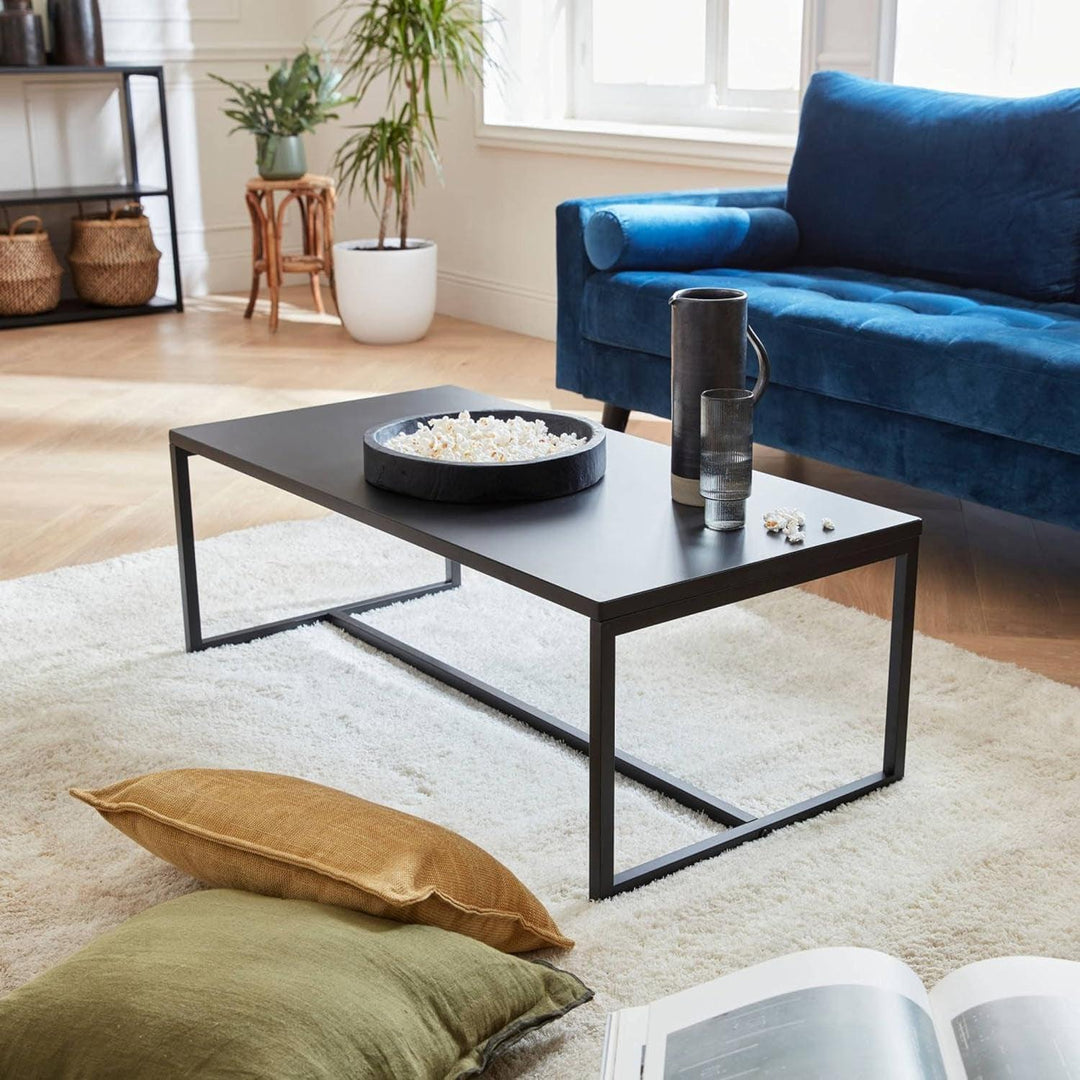 Alice'S Home - Table Basse Métal Noir 100X50X36Cm - Industrielle - Pieds En Métal. Design | Designix - Amazon    - https://designix.fr/