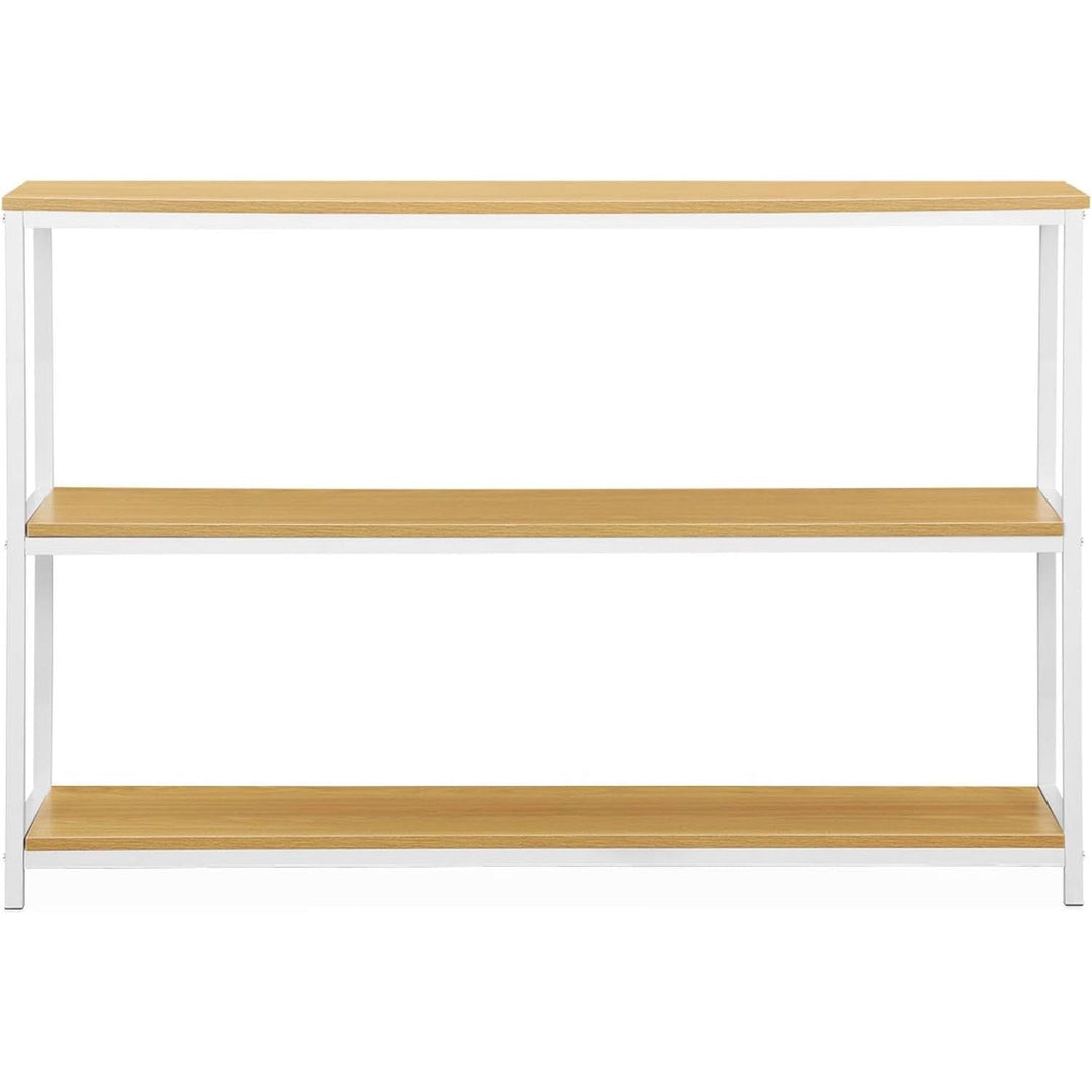 Alice'S Home - Étagère En Métal Blanc Mat Et Décor Bois - Loft - Bibliothèque 3 Niveaux. 120X30X80Cm | Designix - Amazon    - https://designix.fr/