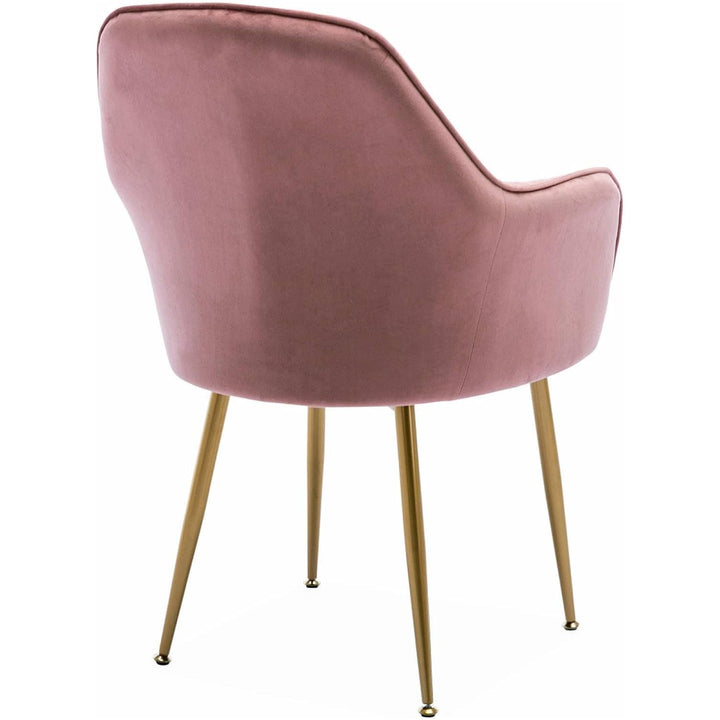 Alice'S Home - Fauteuil En Velours Vieux Rose Et Pieds En Métal Doré. Shella L 58 X P 58 X H 85 | Designix -     - https://designix.fr/