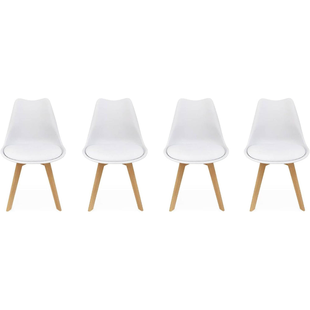 Alice'S Home - Lot De 4 Chaises Scandinaves. Pieds Bois De Hêtre. Chaises 1 Place. Blancs | Designix - Amazon    - https://designix.fr/