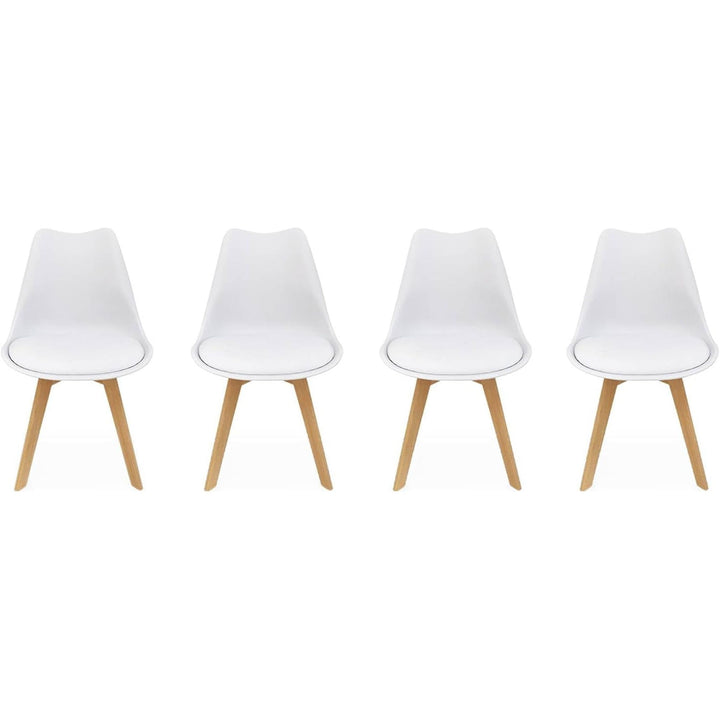 Alice'S Home - Lot De 4 Chaises Scandinaves. Pieds Bois De Hêtre. Chaises 1 Place. Blancs | Designix - Amazon    - https://designix.fr/