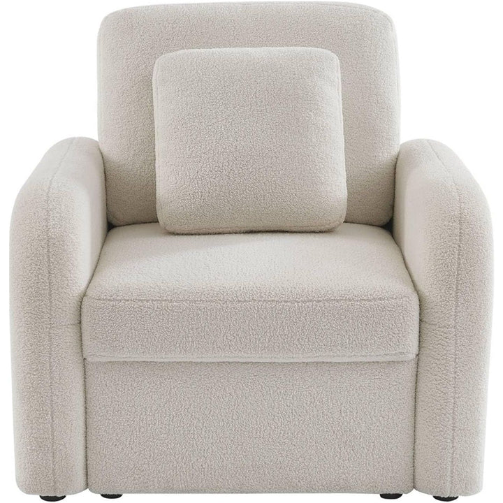 Alice'S Home - Fauteuil Tissu Bouclette Blanche. Lignes Arrondies. Milano. L 90 X P 85 X H 85Cm | Designix -     - https://designix.fr/