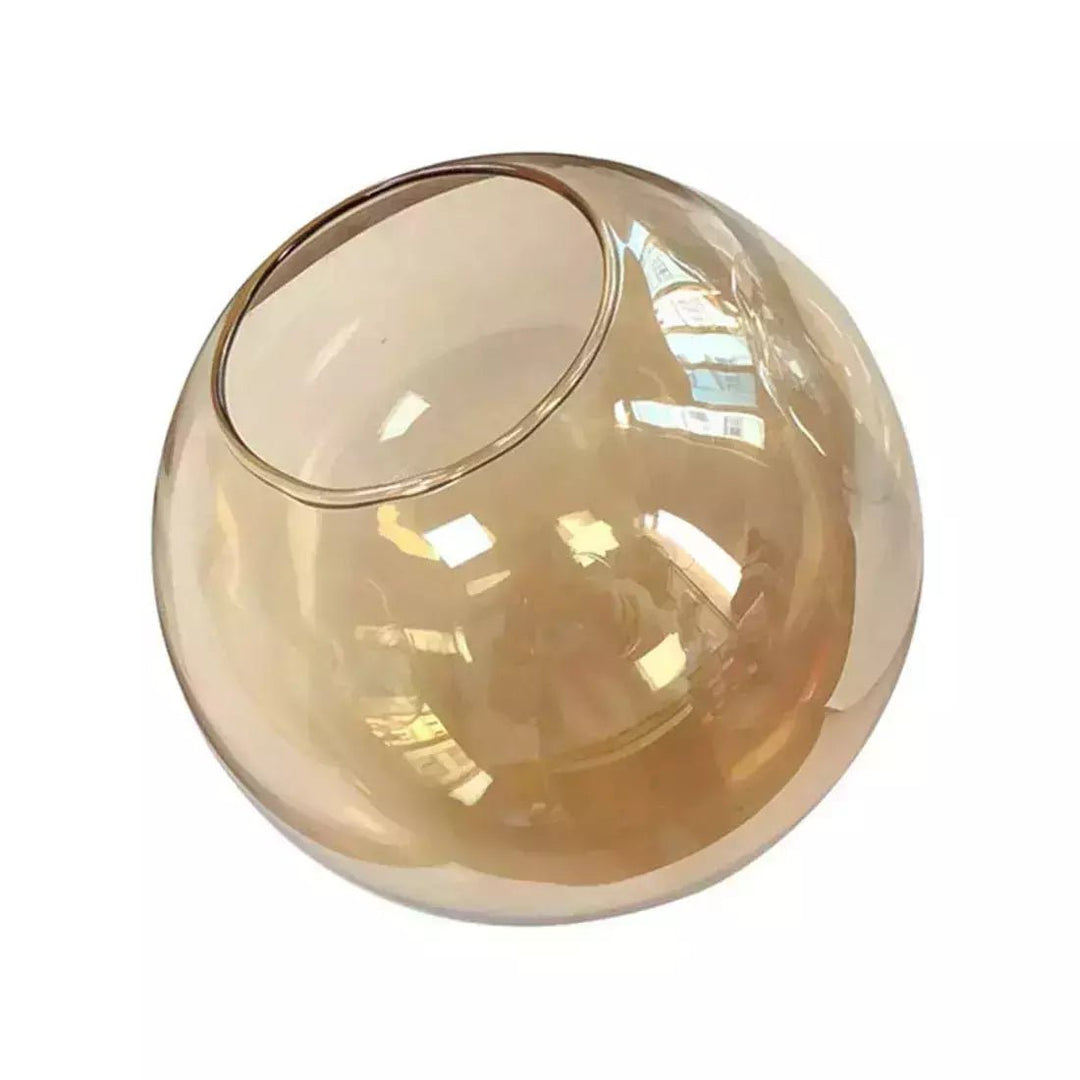Abat - jour de Lampe Globe en Verre Ambré | Lueur d'Ambre - Designix Abat - jour D15cm