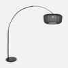 Lampadaire arc abat-jour tissu plissé, salon | Voilà