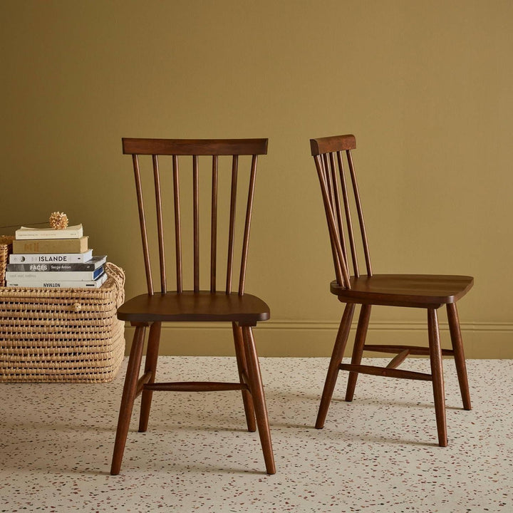 Alice'S Home - Lot De 2 Chaises Noyer À Barreaux En Bois D'Hévéa. Romie. L 50.8 X P 44.2 X H 90Cm. | Designix - Amazon    - https://designix.fr/