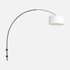 Applique liseuse lin blanc, grand arc noir réglable Ø 30 cm | Linéa