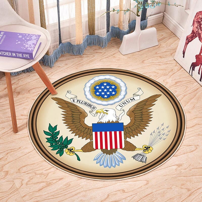 American Eagle Round Carpets in the Bedroom Children Room's Rugs for Living Room Chair Mat Floor Thermal Mats For Kids Doormat | Designix - 0 A5 D 80cm  - https://designix.fr/