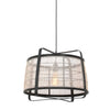 Suspension Métal Noir Jute Transparent