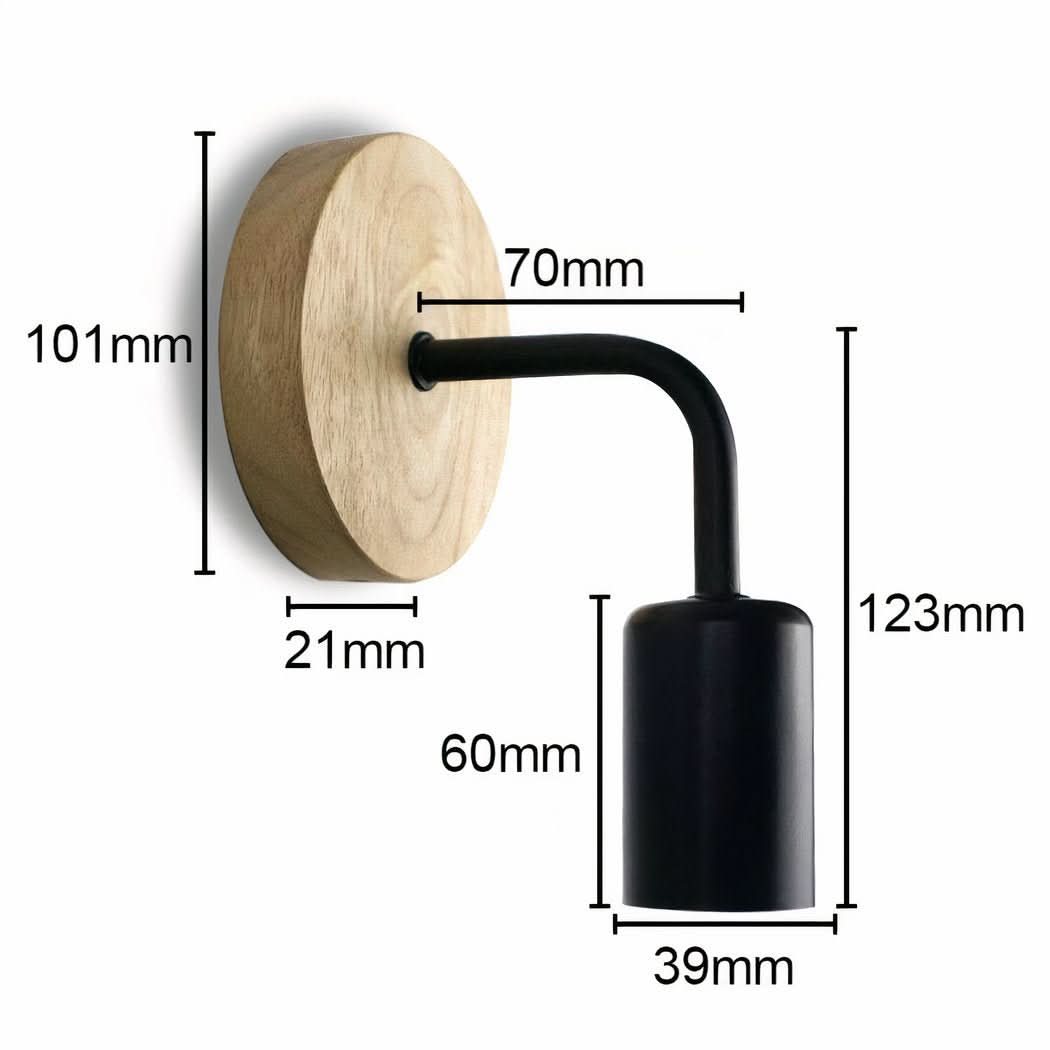 Applique Murale Ampoule en Métal et Bois | Mori - Designix Applique Murale