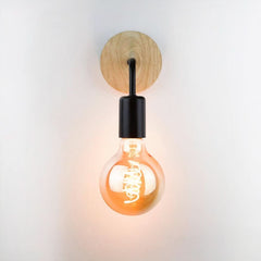 Applique Murale Ampoule en Métal et Bois | Mori