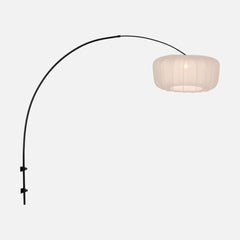 Applique murale arc abat-jour blanc plissé, Ø 60 cm | Solyn