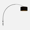 Applique murale arc orientable, abat-jour lin noir et doré | Doréa