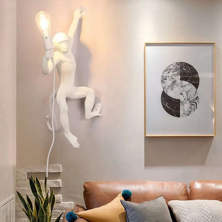 Applique Murale Art Déco en Forme de Singe | Oryn - Designix Applique Murale Blanc