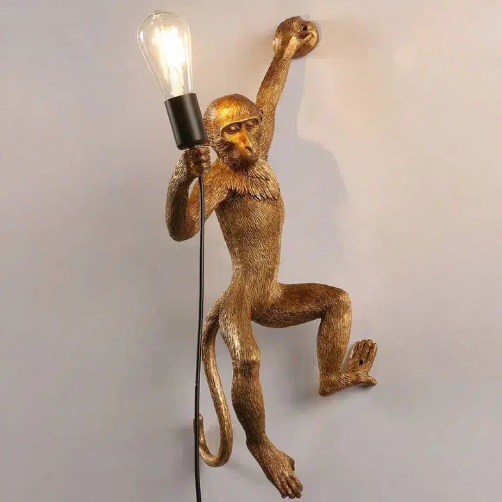 Applique Murale Art Déco en Forme de Singe | Oryn - Designix Applique Murale Doré