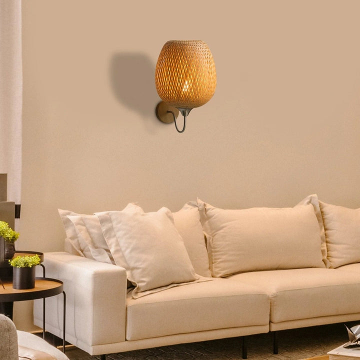 Applique Murale Bohème en Rotin et Bambou | Elma - Designix Applique Murale Petit