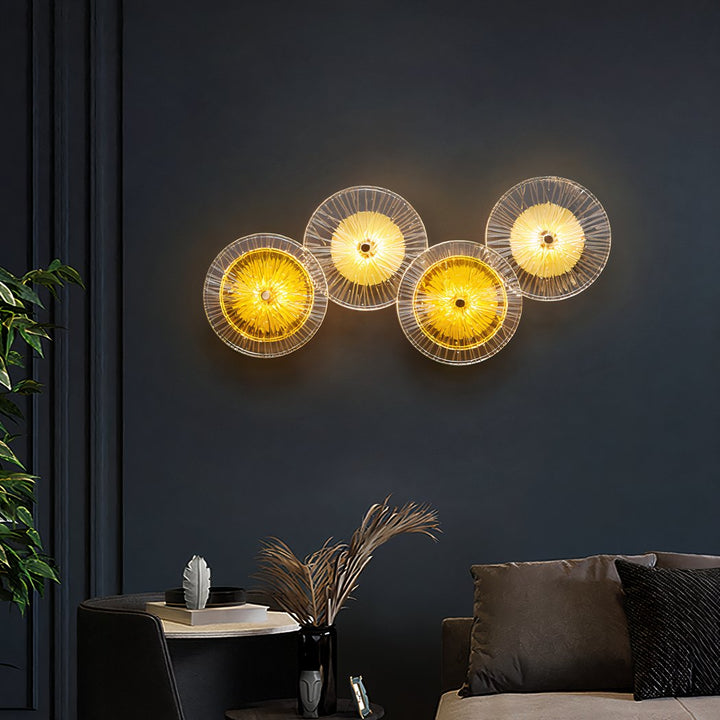 Applique murale bohème LED disques en verre | Designix -     - https://designix.fr