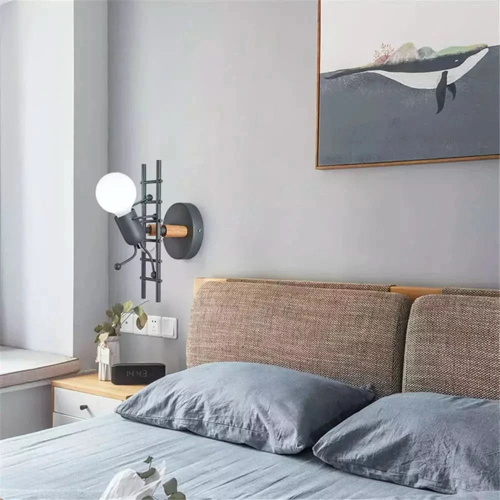 Applique Murale Bonhomme | Silhouette Lumineuse - Designix Applique Murale Escalade | Blanc Blanc Chaud