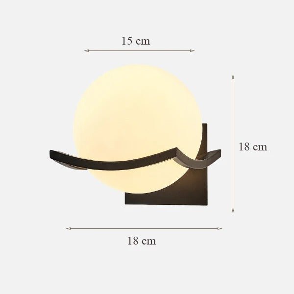 Applique Murale Boule en Verre | Kena - Designix Applique Murale Matt Noir