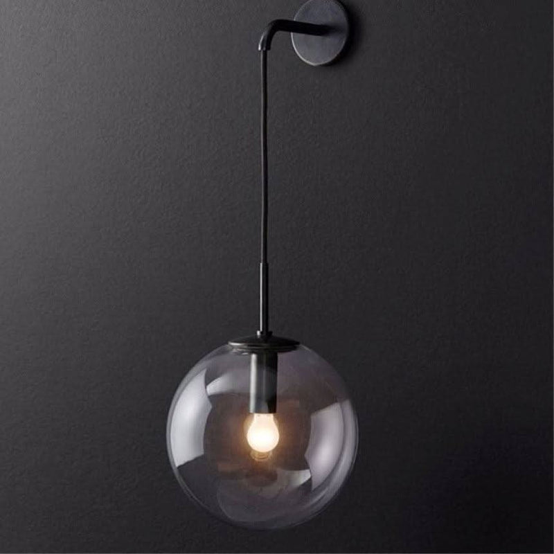 Applique Murale Boule en Verre Noire | Lilo