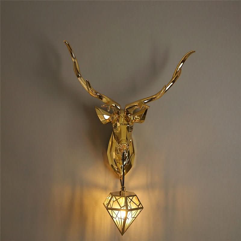 Applique Murale Cerf | Lumière Sylvestre - Designix Applique Murale Argent Brillant 37 x 66 cm