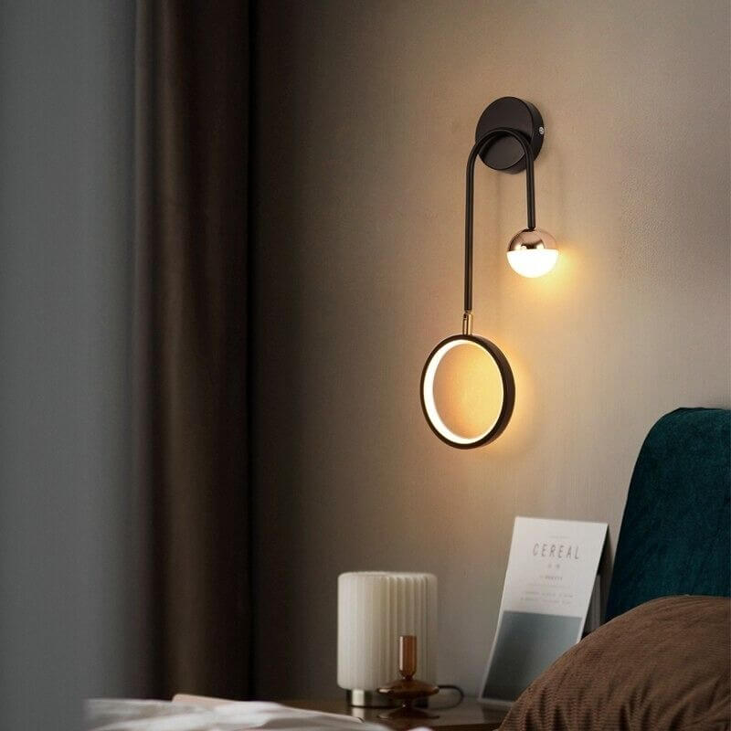 Applique Murale Chambre Moderne | Ziro - Designix Applique Murale Noir Simple Gauche