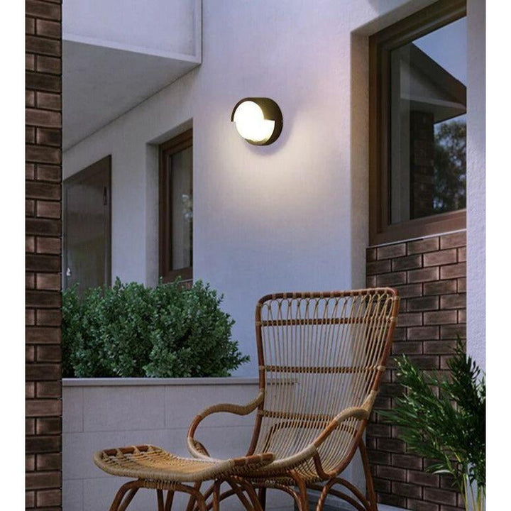 Applique Murale Extérieur Ronde | Halo - Designix Applique murale extérieur Blanc Froid